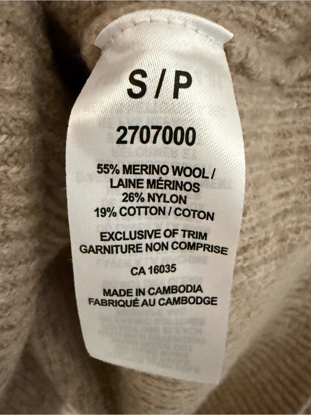 179. Tahari Neutral Taupe Slouchy Cowl Neck Sweater Small Cabin Quiet Luxury - Picture 8 of 9